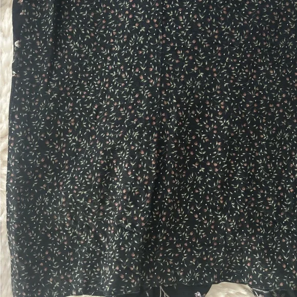 VTG 90s Casablanca - Black Floral Print Button Down Short Sleeve Top - Picture 7 of 7
